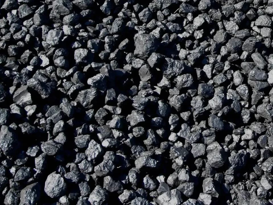Pile of black petroleum coke